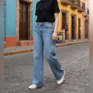 Stylish Light Blue Women's Flare Jeans